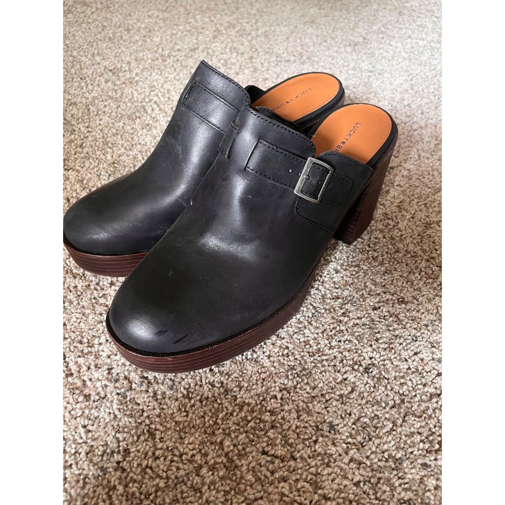 Lucky Brand Women's Odibell Leather Platform Clog sz 12M